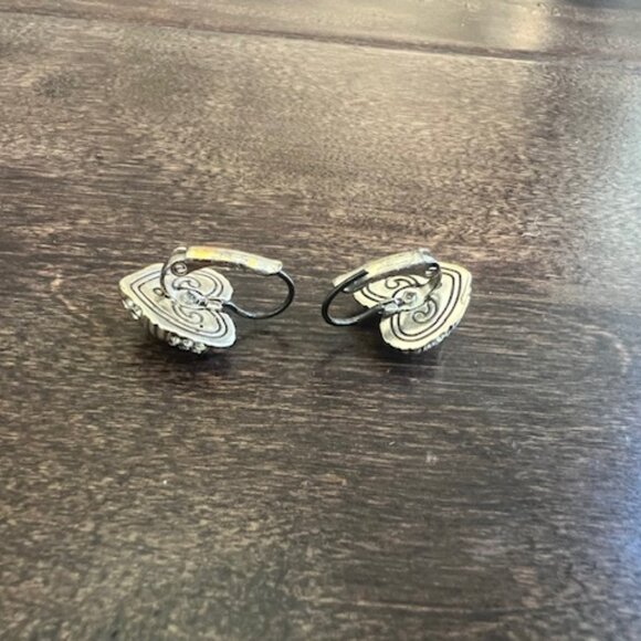 Brighton Silver Meridian Heart Earrings with Crystals – Silver Leverback - Picture 8 of 9